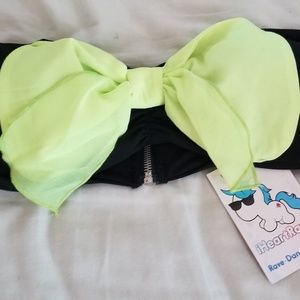 Iheartraves black strapless bow top NWT